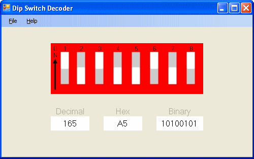 Dip Switch Decoder 10100101